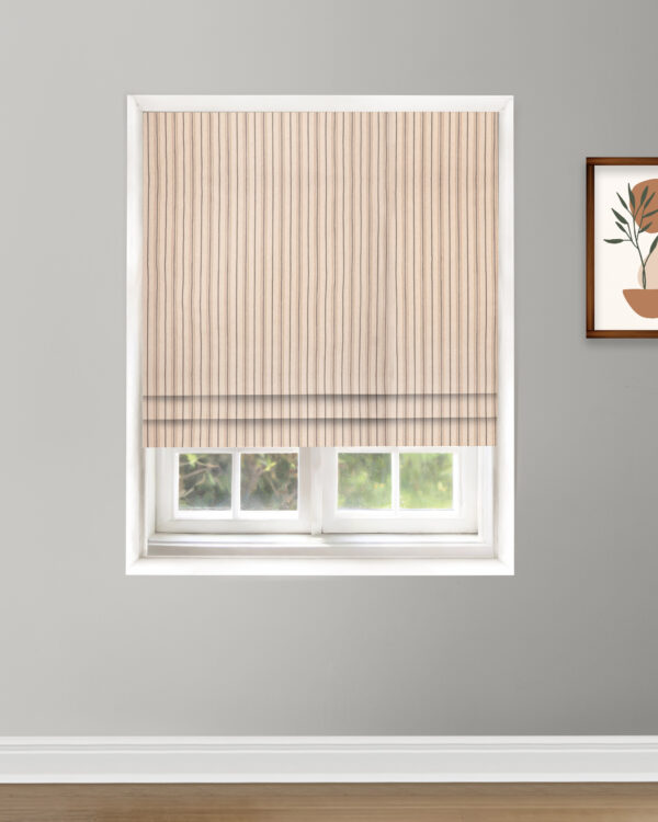 French Stripes - Stone Roman Shades - Image 2