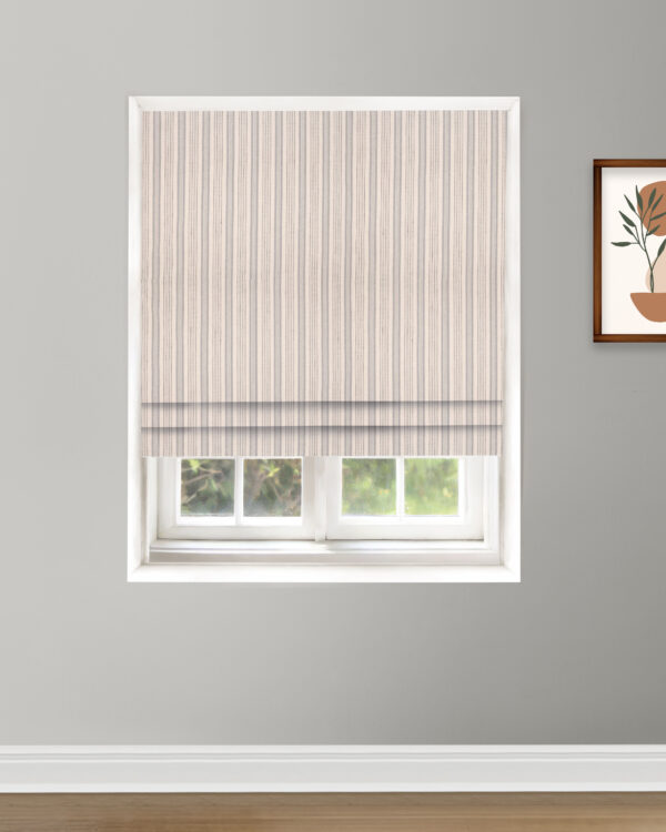 French Stripes - Smoke Roman Shades - Image 2