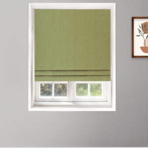 Herringbone Plains - Kiwi Green Roman Shades