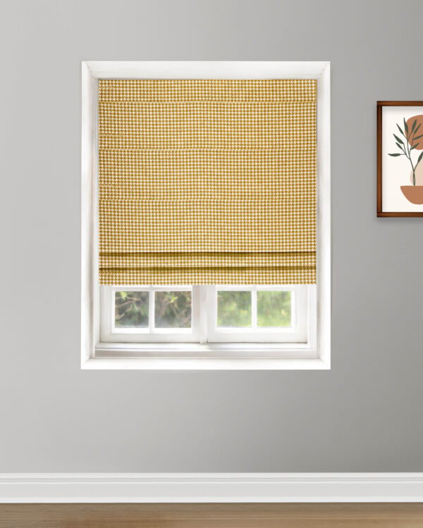 Classic Houndstooth - Mustard Roman Shades - Image 2