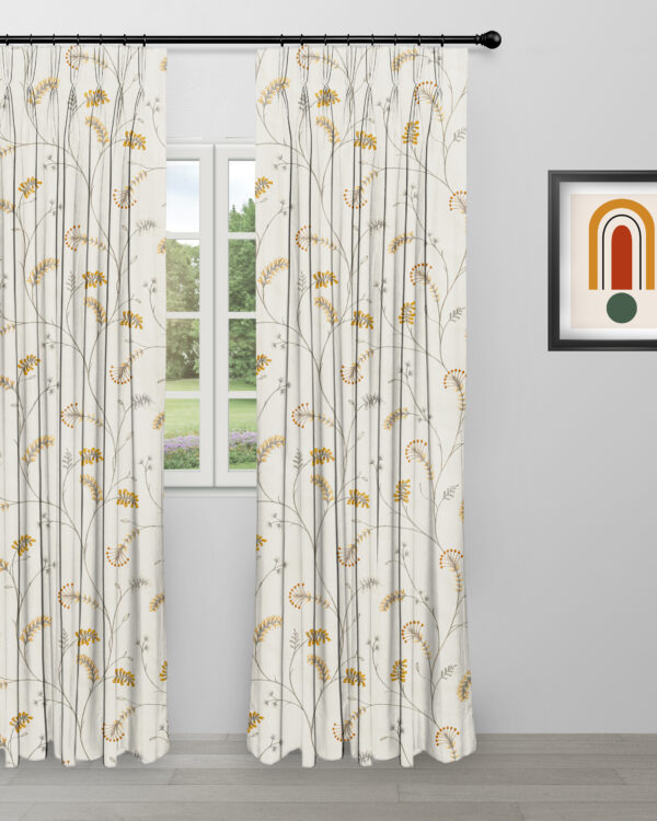 Embroidered Silvy - Copper Custom Curtains - Image 4