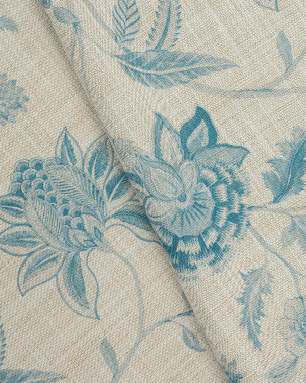 Blooming Spring - Linen Blue Fabric Swatch - Image 2