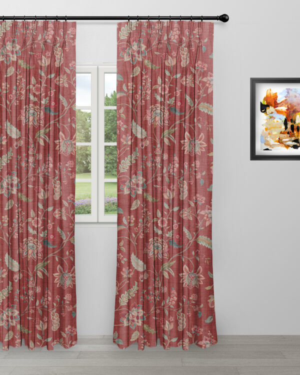 Blooming Spring - Red Apple Ripple Fold Drapes - Image 3