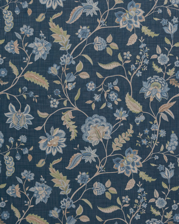 Blooming Spring - Navy Blue Ripple Fold Drapes - Image 3