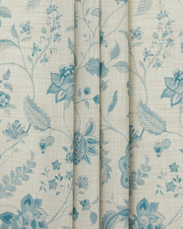 Blooming Spring - Linen Blue Fabric Swatch - Image 3