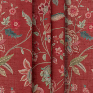 Blooming Spring - Red Apple Ripple Fold Drapes