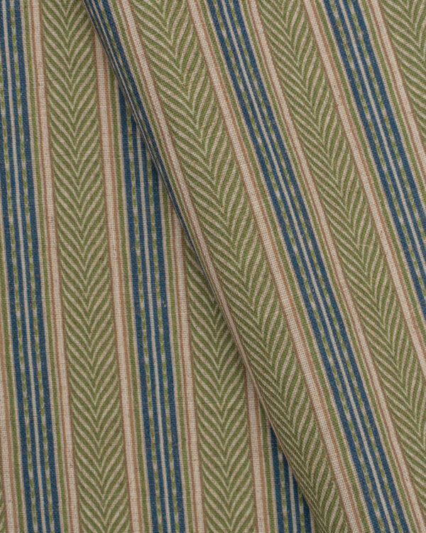 Boardwalk Stripe - Emerald Green Fabric Swatch - Image 2