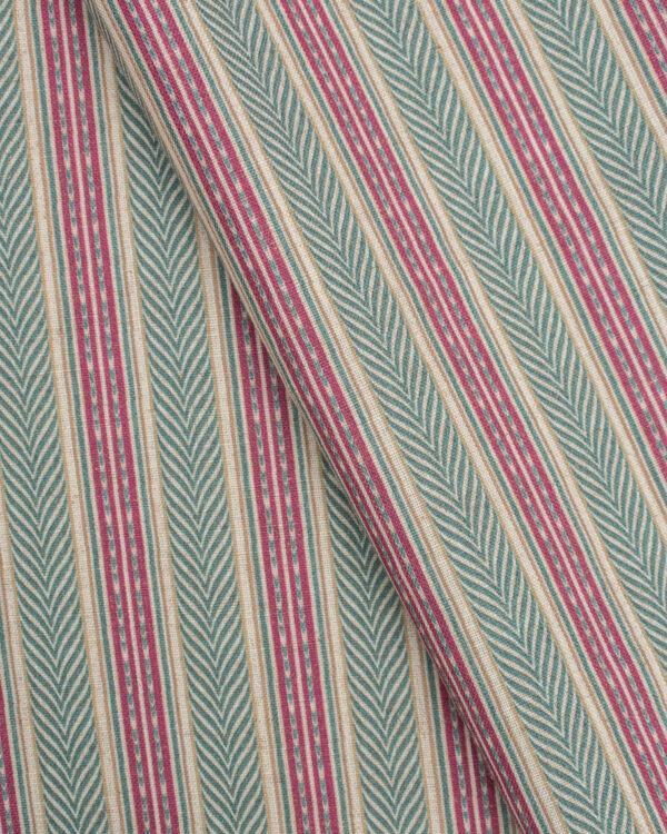 Boardwalk Stripe - Rosy Teal Ripple Fold Drapes - Image 4
