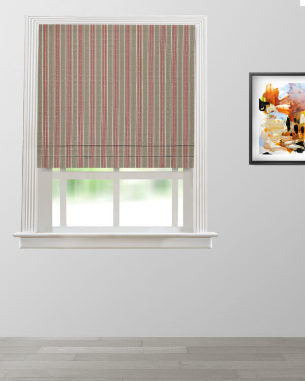 Boardwalk Stripe - Rusty Clay  Roman Shades