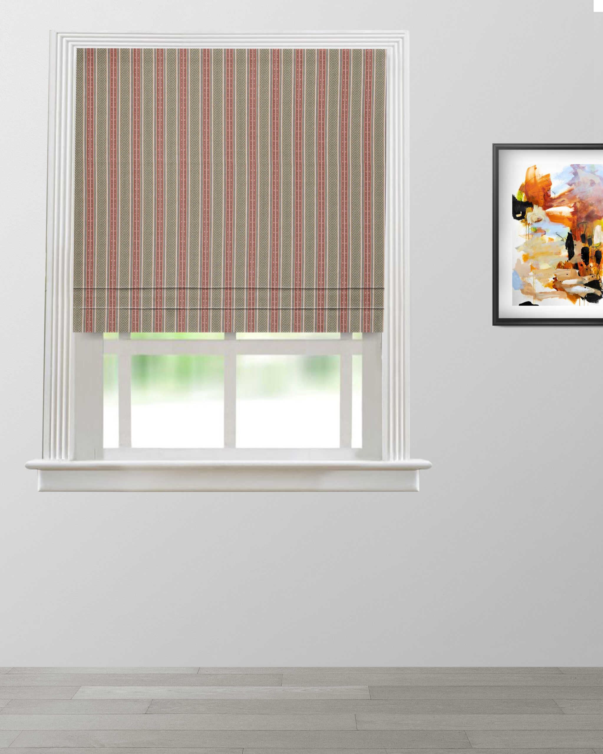 Boardwalk Stripe - Rusty Clay  Roman Shades