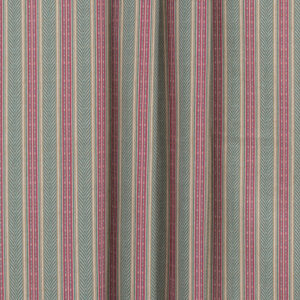 Boardwalk Stripe - Rosy Teal Ripple Fold Drapes