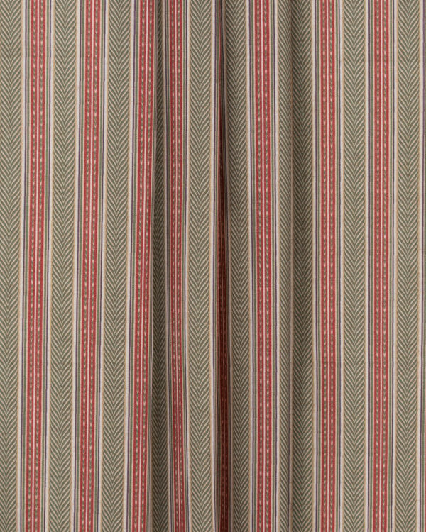 Boardwalk Stripe - Rusty Clay Ripple Fold Drapes