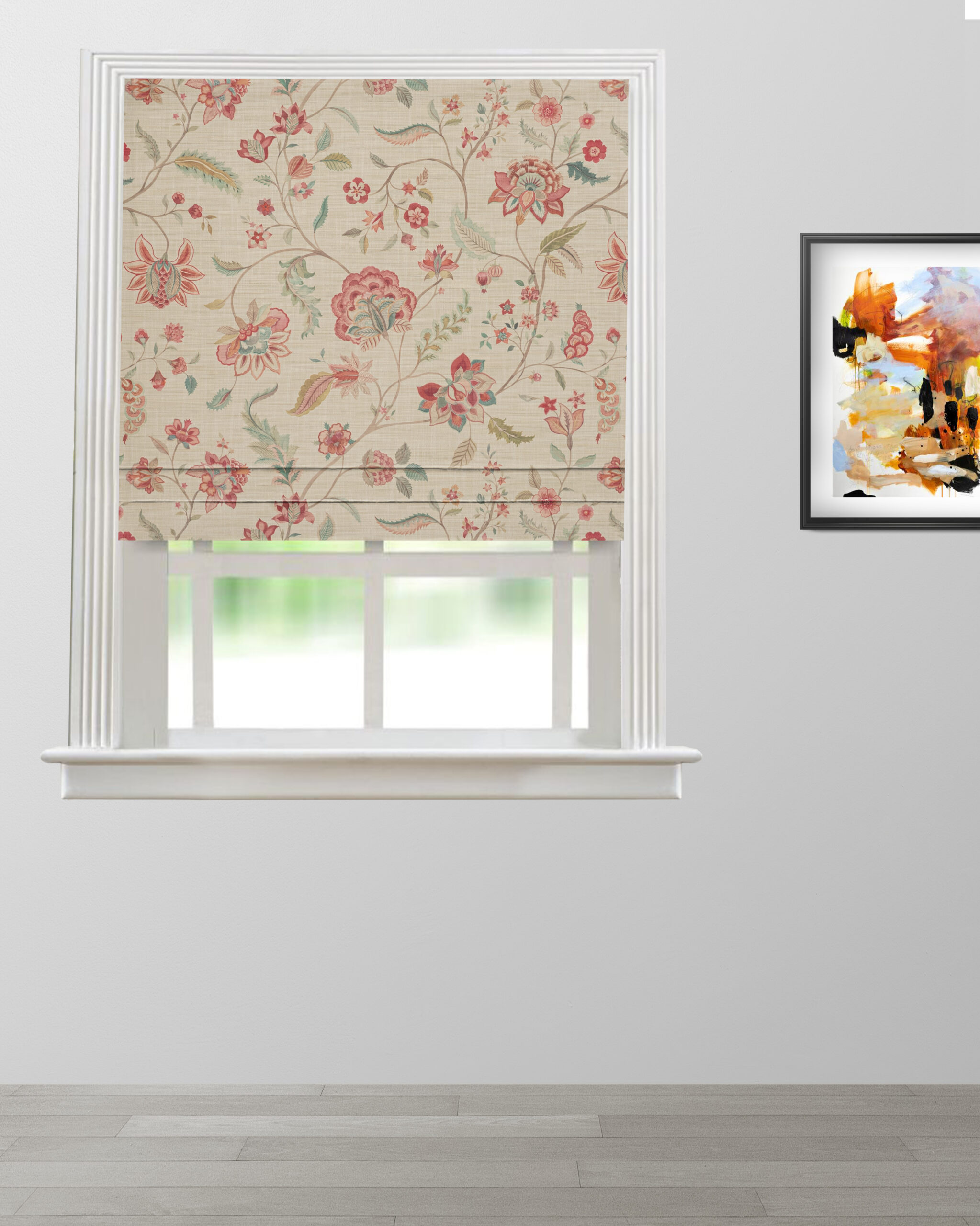 Blooming Spring - Tangerine Red Roman Shades