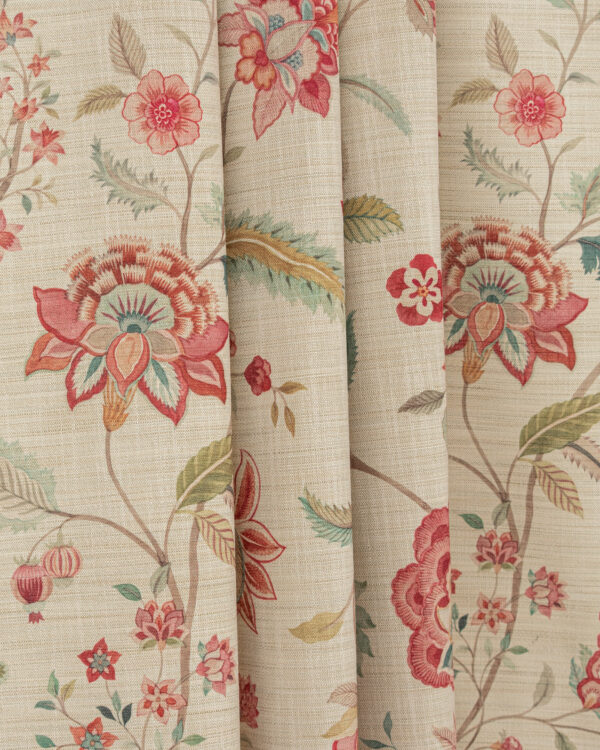 Blooming Spring - Tangerine Red Ripple Fold Drapes