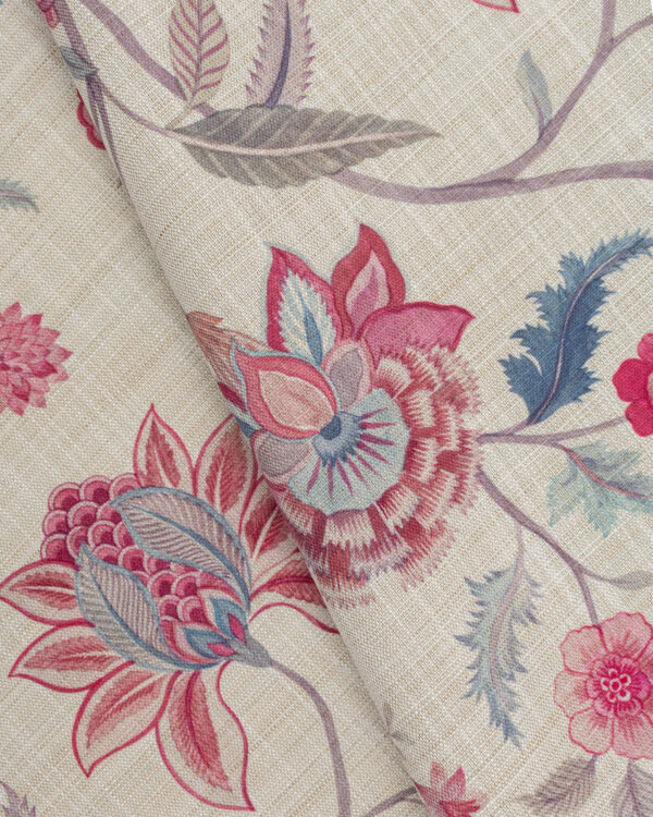 Blooming Spring - Pink Linen Fabric Swatch - Image 3