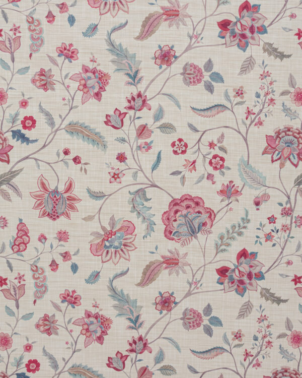 Blooming Spring - Pink Linen Fabric Swatch