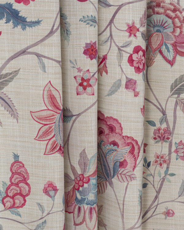 Blooming Spring - Pink Linen Fabric Swatch - Image 2