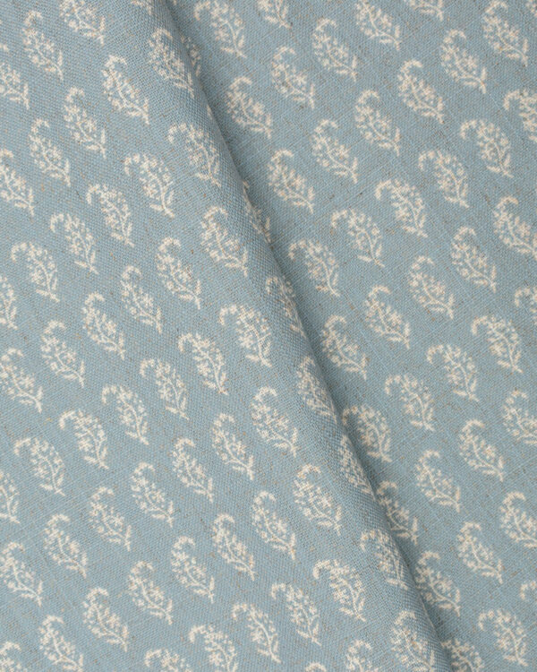 Vintage Paisley - Pool Blue  Ripple Fold Drapes - Image 3