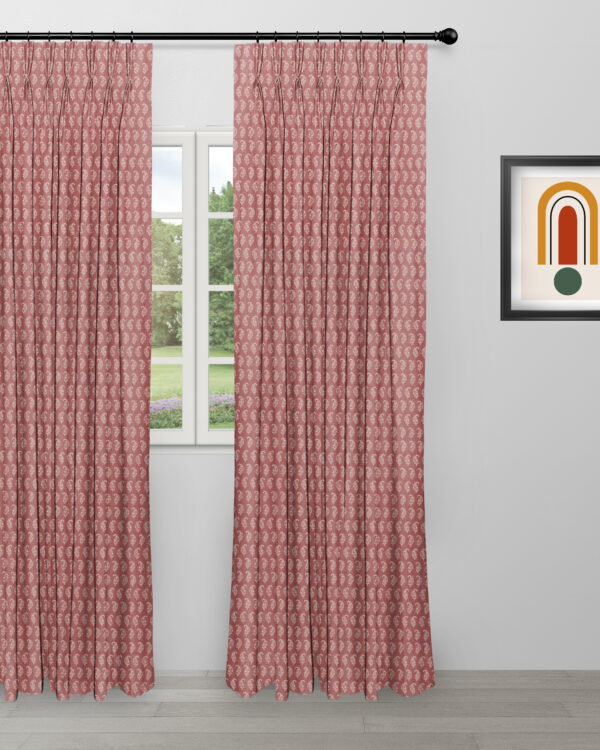 Vintage Paisley - Red Ripple Fold Drapes - Image 2
