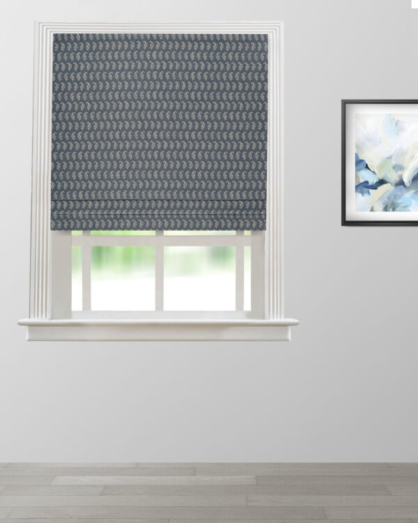 Vintage Paisley - Blue Night  Roman Shades - Image 2