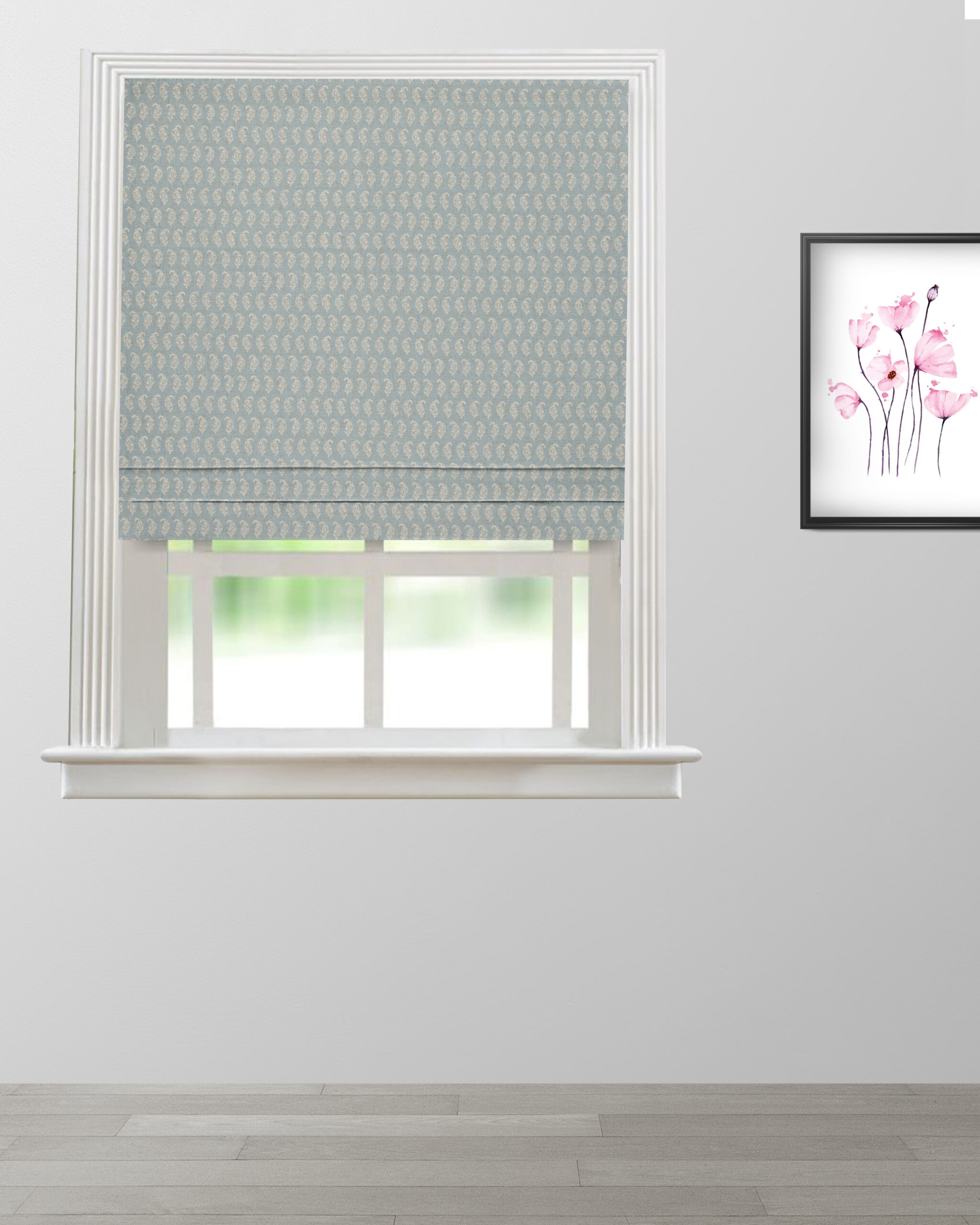 Vintage Paisley - Blue Sky  Roman Shades