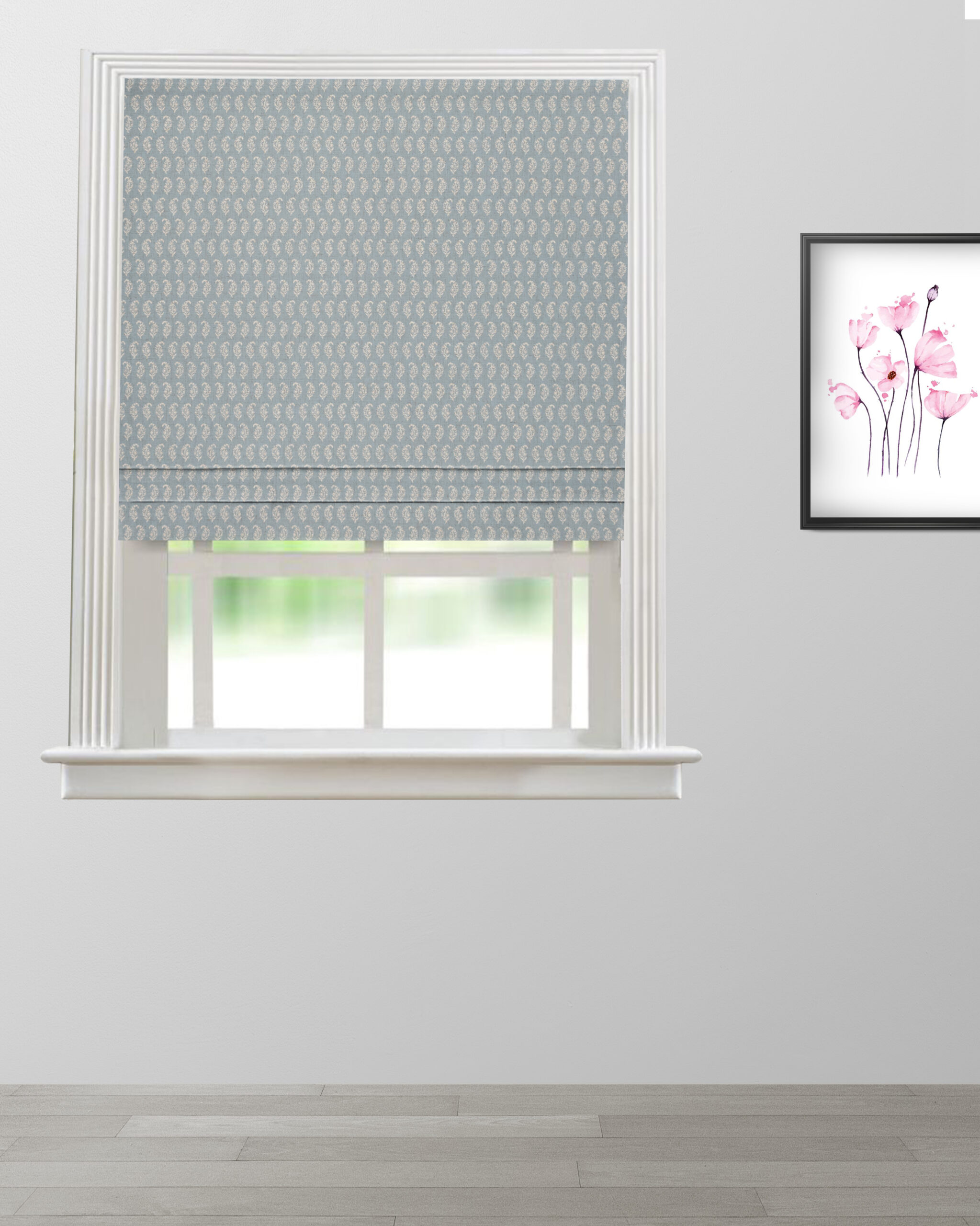 Vintage Paisley - Pool Blue Roman Shades