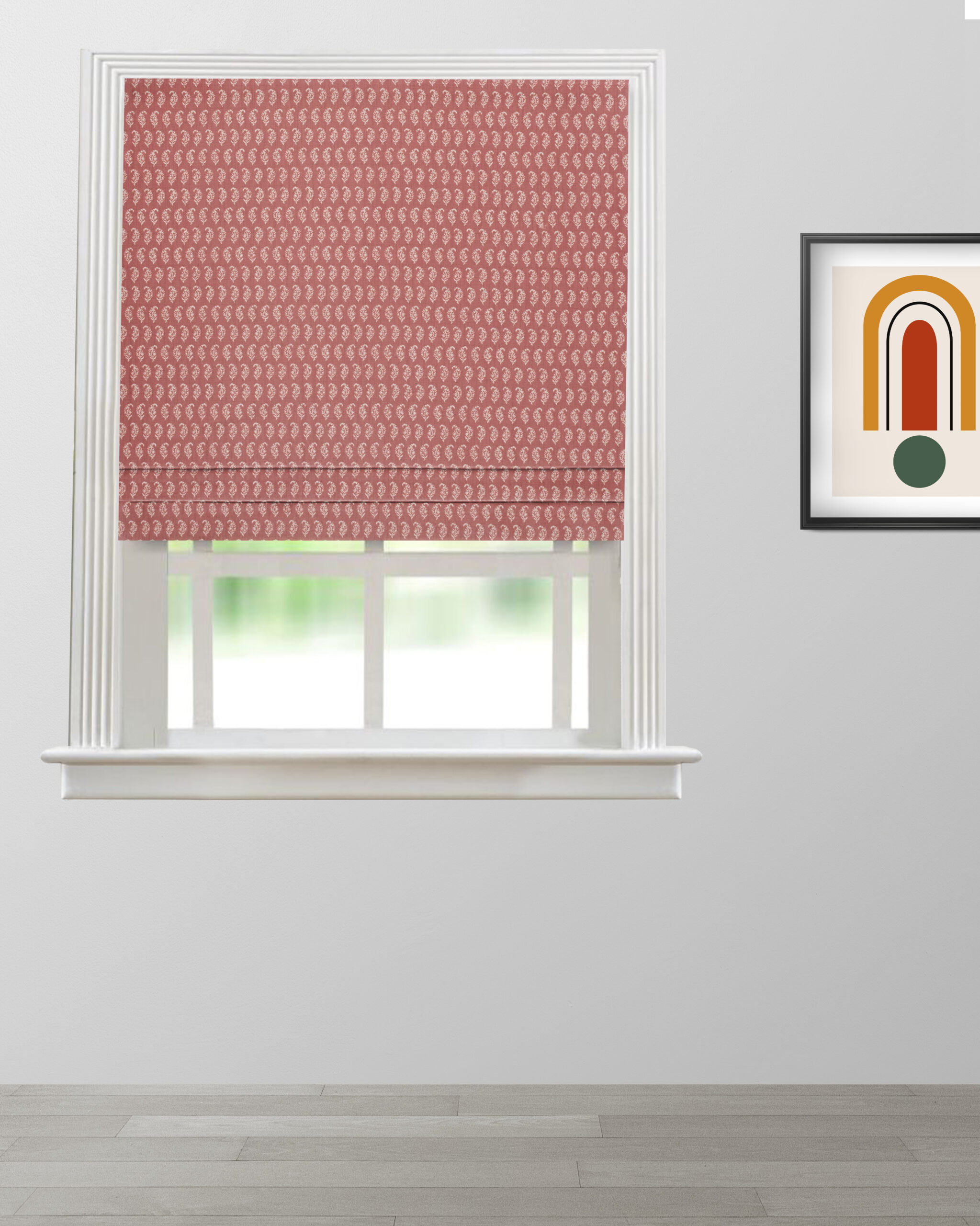 Vintage Paisley - Red Roman Shades