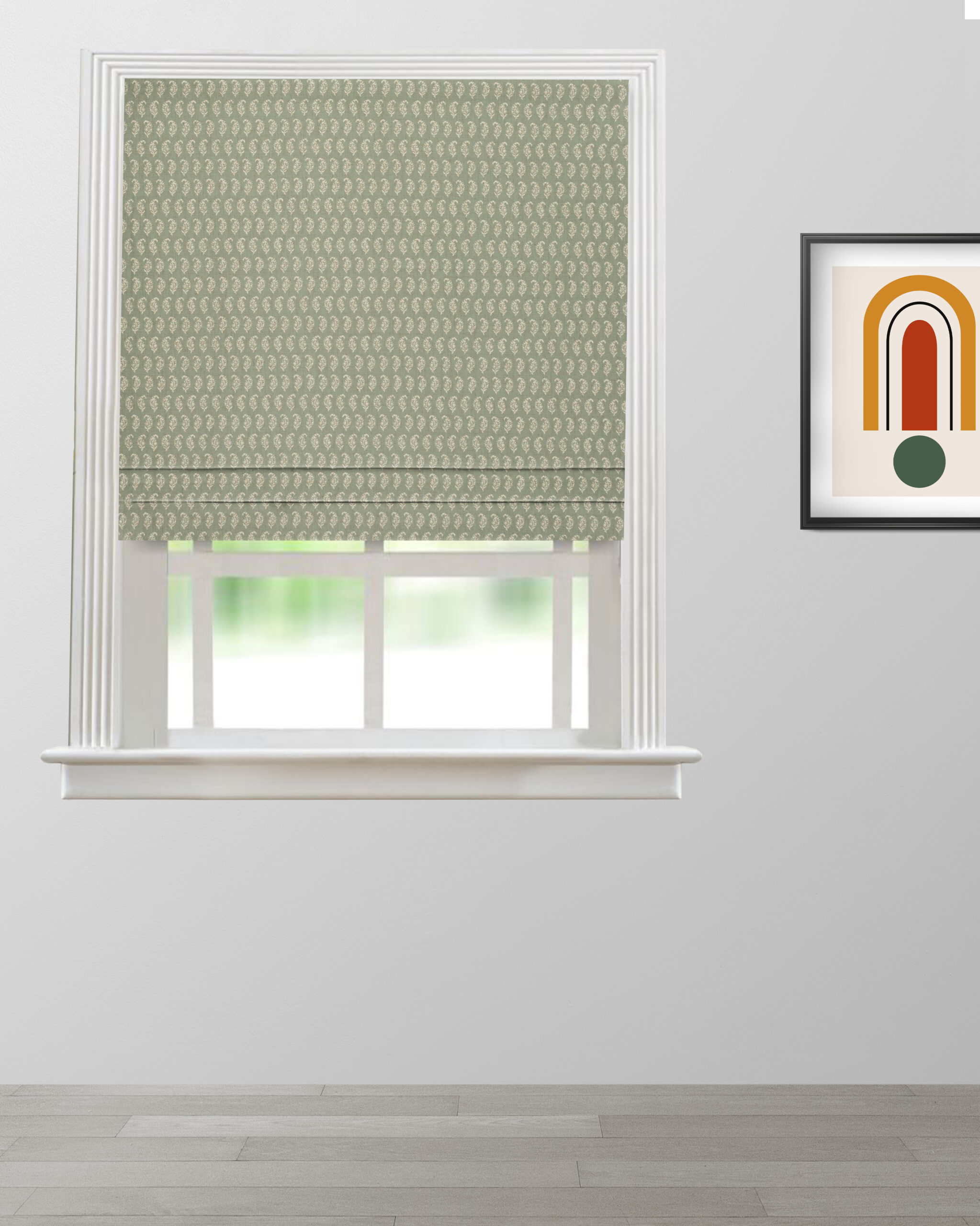 Vintage Paisley - Soft Green Roman Shades
