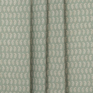 Vintage Paisley - Jade Ripple Fold Drapes