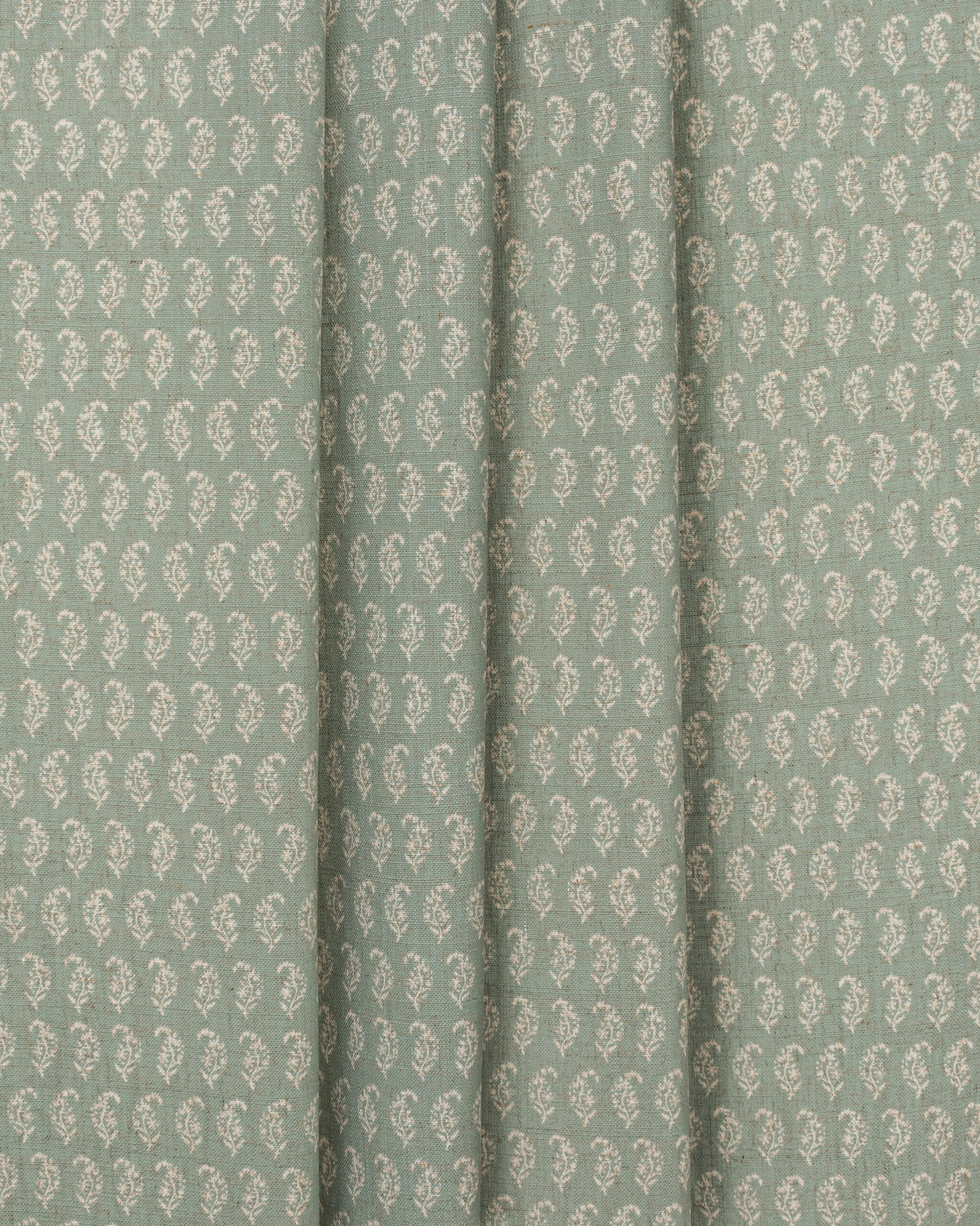 Vintage Paisley - Jade Ripple Fold Drapes