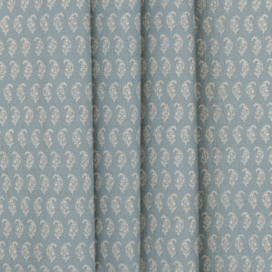 Vintage Paisley - Pool Blue  Ripple Fold Drapes