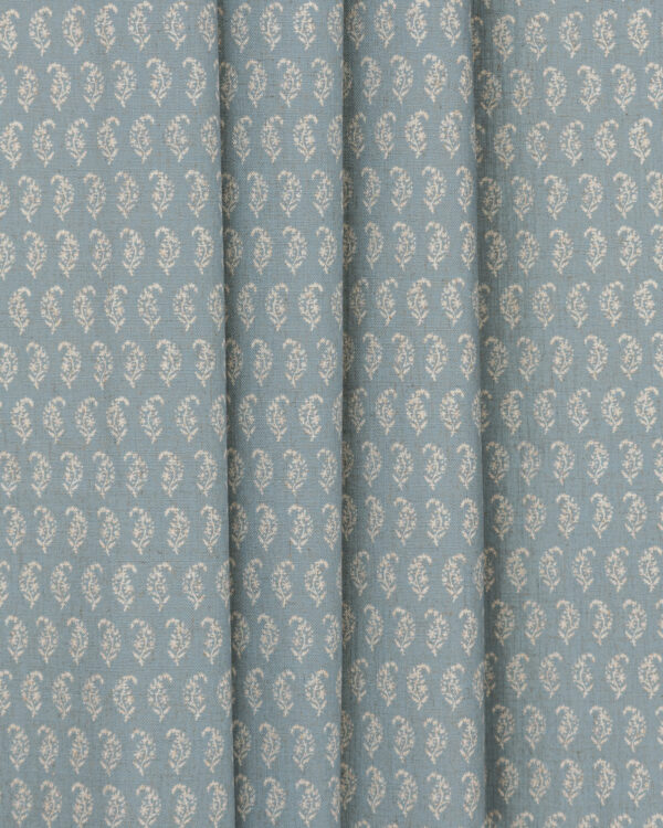 Vintage Paisley - Pool Blue  Ripple Fold Drapes