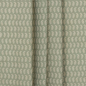 Vintage Paisley - Soft Green Ripple Fold Drapes