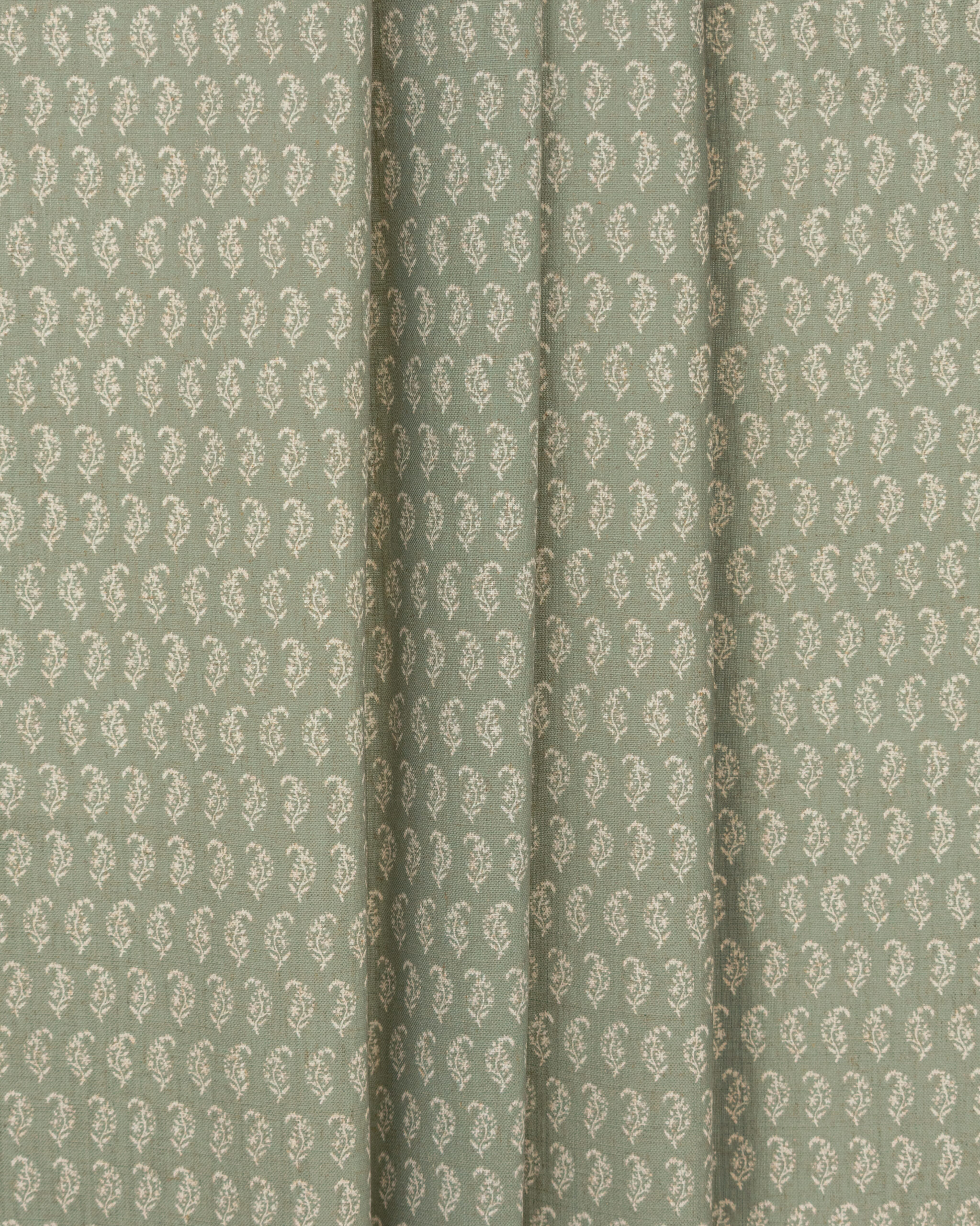 Vintage Paisley - Soft Green Ripple Fold Drapes
